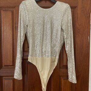 Silver sequence bodysuit